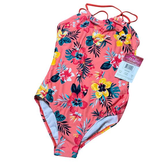 KANU SURF Kid's Janie & Brooke One Piece Swim Suits sz 14 Summer Beach Vacation - Picture 2 of 4